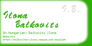 ilona balkovits business card